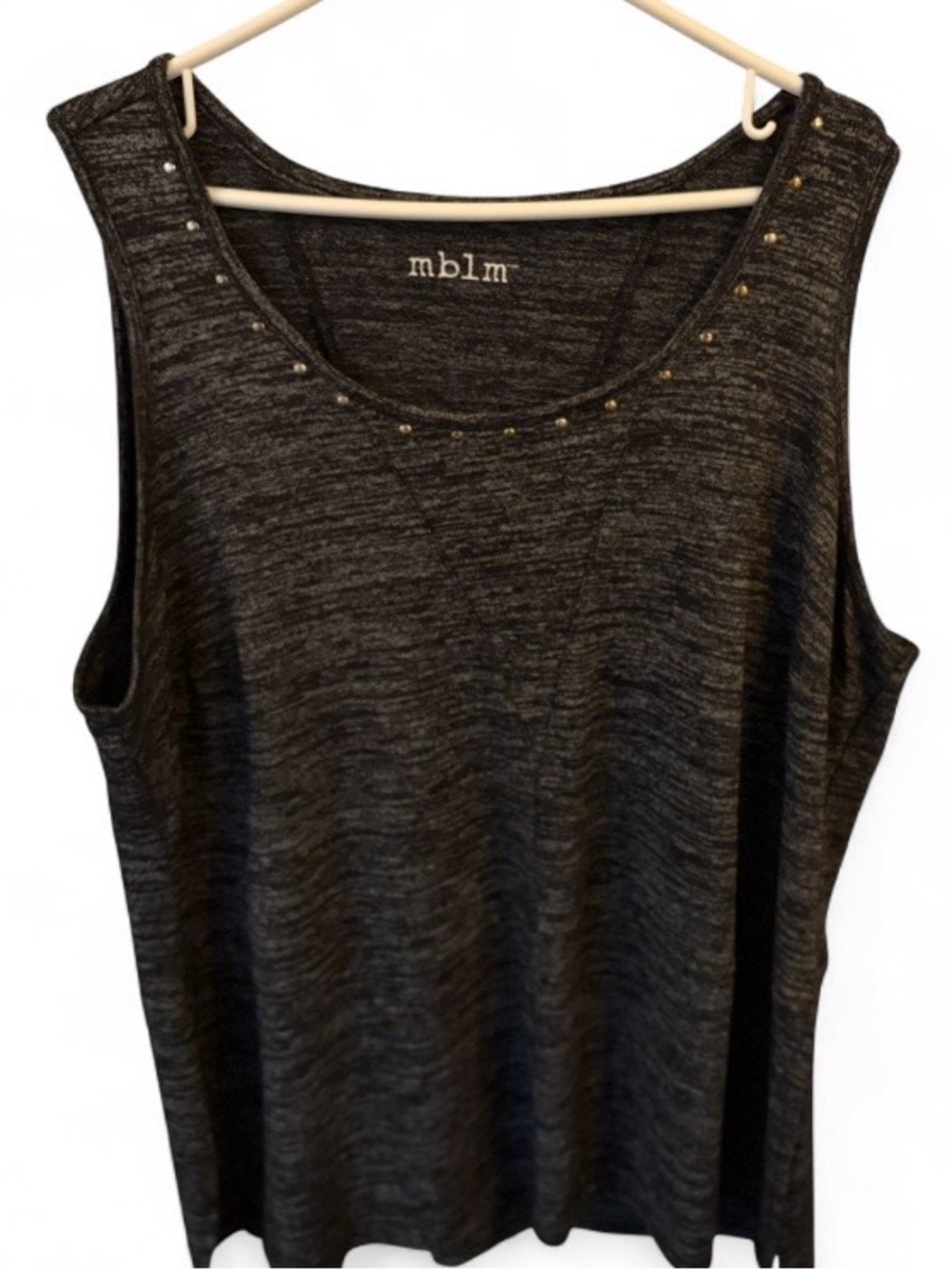 mblm Black Stud-Trim Sleeveless Tank Top